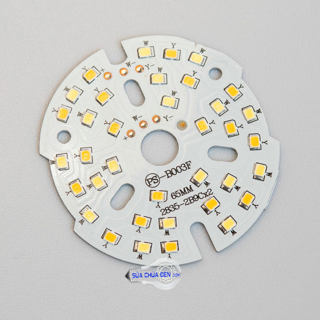 Chip led đèn âm trần 9w 3 màu