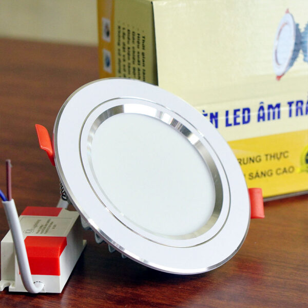 Đèn led âm trần viền vàng 7w 3 màu